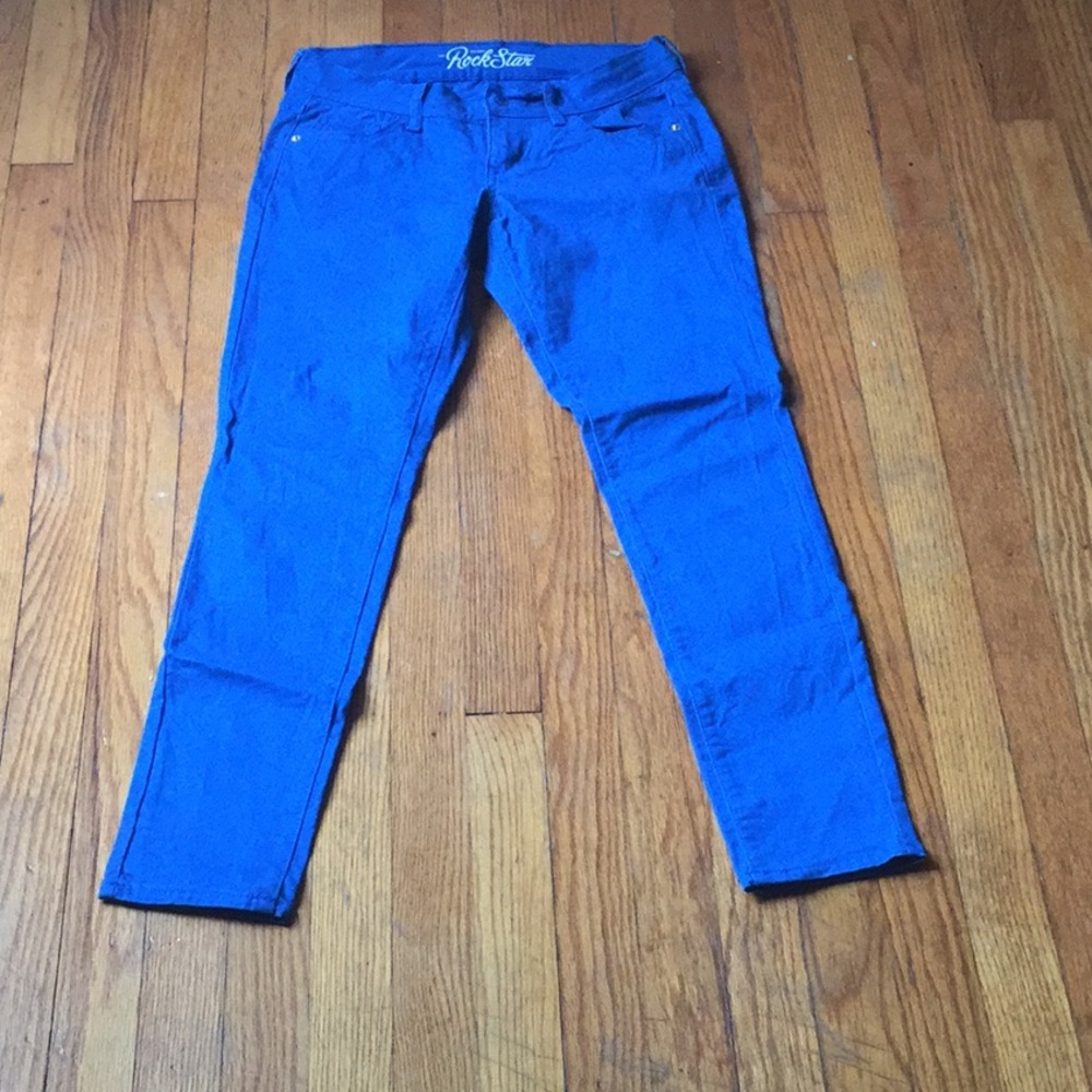 Bright Blue Mid-rise Old Navy Rockstar Jeans